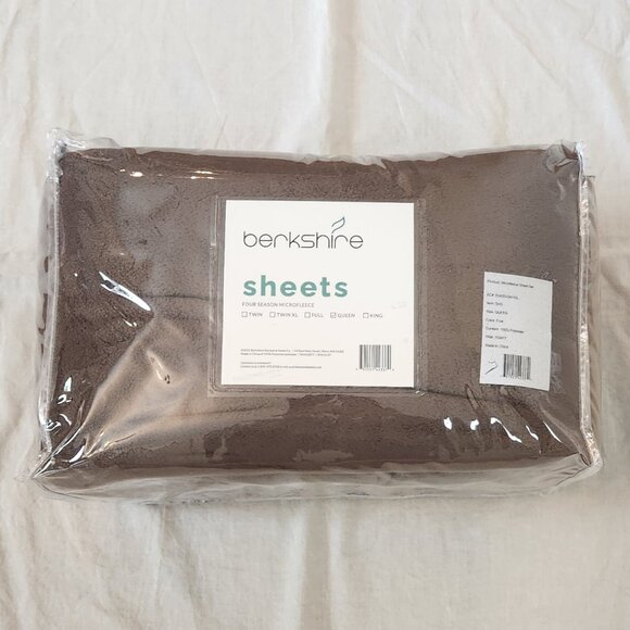 NIB Berkshire Four Season Microfleece Sheets in Brown - Queen size - Picture 1 of 12